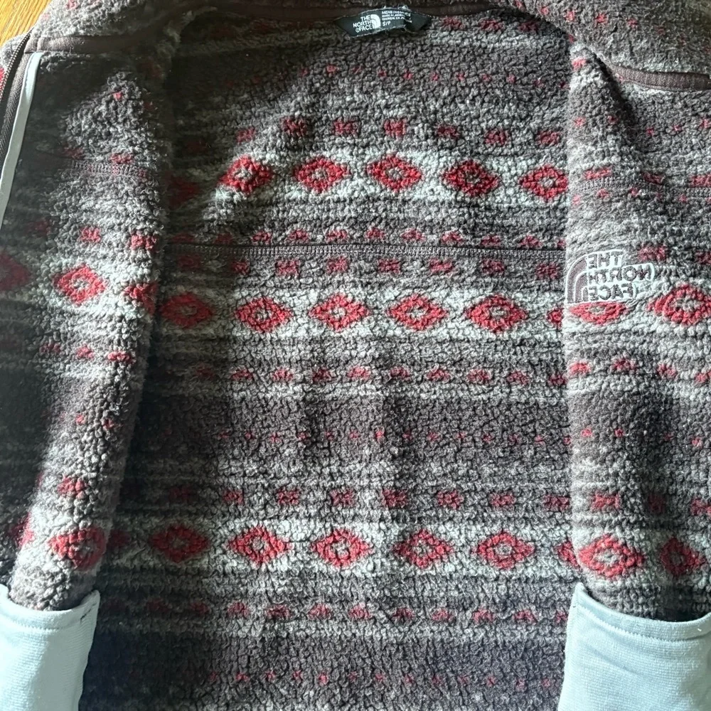 North Face Men’s Full Zip Sherpa Fleece Jacket on Aztec Fair Isle